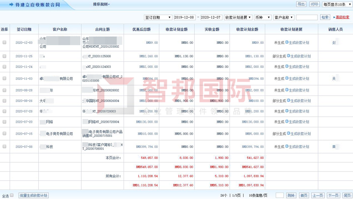 鑫视空间装饰签约智邦国际ERP系统，一键智能生成收款计划